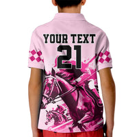 Personalised Kentucky Horse Racing Kid Polo Shirt 150th Anniversary Sporting Art Pink Version - Wonder Print Shop