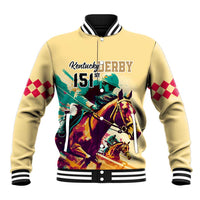 Kentucky Horse Racing Baseball Jacket 151st Anniversary Sporting Art Gold Version LT9