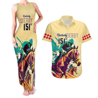 Kentucky Horse Racing Couples Matching Tank Maxi Dress and Hawaiian Shirt 151st Anniversary Sporting Art Gold Version LT9