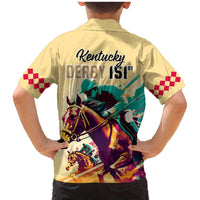 Kentucky Horse Racing Family Matching Mermaid Dress and Hawaiian Shirt 151st Anniversary Sporting Art Gold Version LT9