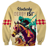 Kentucky Horse Racing Sweatshirt 151st Anniversary Sporting Art Gold Version LT9