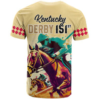 Kentucky Horse Racing T Shirt 151st Anniversary Sporting Art Gold Version LT9