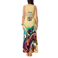 Kentucky Horse Racing Tank Maxi Dress 151st Anniversary Sporting Art Gold Version LT9