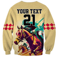 Personalised Kentucky Horse Racing Sweatshirt 151st Anniversary Sporting Art Gold Version LT9