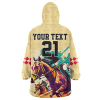 Personalised Kentucky Horse Racing Wearable Blanket Hoodie 151st Anniversary Sporting Art Gold Version LT9