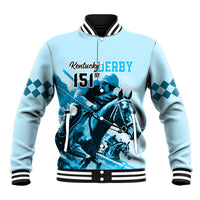 Kentucky Horse Racing Baseball Jacket 151st Anniversary Sporting Art Blue Version LT9