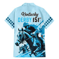 Kentucky Horse Racing Family Matching Mermaid Dress and Hawaiian Shirt 151st Anniversary Sporting Art Blue Version LT9