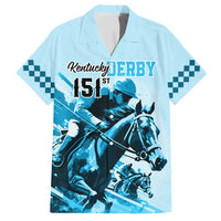 Kentucky Horse Racing Family Matching Summer Maxi Dress and Hawaiian Shirt 151st Anniversary Sporting Art Blue Version LT9