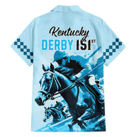 Kentucky Horse Racing Family Matching Summer Maxi Dress and Hawaiian Shirt 151st Anniversary Sporting Art Blue Version LT9