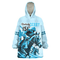 Kentucky Horse Racing Wearable Blanket Hoodie 151st Anniversary Sporting Art Blue Version LT9