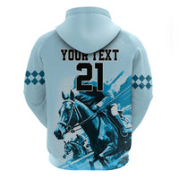 Personalised Kentucky Horse Racing Hoodie 151st Anniversary Sporting Art Blue Version LT9