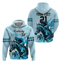 Personalised Kentucky Horse Racing Hoodie 151st Anniversary Sporting Art Blue Version LT9