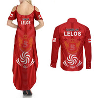 Georgia Rugby Couples Matching Summer Maxi Dress and Long Sleeve Button Shirts World Cup 2023 Come On Lelos LT9 - Wonder Print Shop