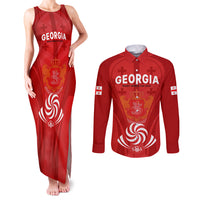 Georgia Rugby Couples Matching Tank Maxi Dress and Long Sleeve Button Shirts World Cup 2023 Come On Lelos LT9 - Wonder Print Shop