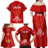 Georgia Rugby Family Matching Off Shoulder Maxi Dress and Hawaiian Shirt World Cup 2023 Come On Lelos LT9 - Wonder Print Shop