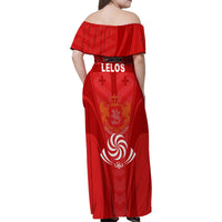 Georgia Rugby Family Matching Off Shoulder Maxi Dress and Hawaiian Shirt World Cup 2023 Come On Lelos LT9 - Wonder Print Shop