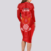 Georgia Rugby Long Sleeve Bodycon Dress World Cup 2023 Come On Lelos - Wonder Print Shop