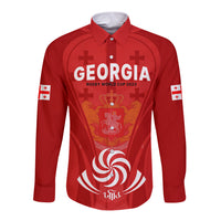 Georgia Rugby Long Sleeve Button Shirt World Cup 2023 Come On Lelos - Wonder Print Shop