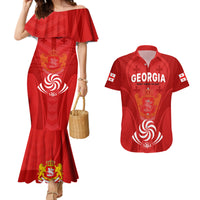 Custom Georgia Rugby Couples Matching Mermaid Dress and Hawaiian Shirt World Cup 2023 Come On Lelos LT9 - Wonder Print Shop
