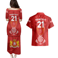 Custom Georgia Rugby Couples Matching Puletasi Dress and Hawaiian Shirt World Cup 2023 Come On Lelos LT9 - Wonder Print Shop