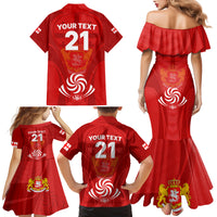 Custom Georgia Rugby Family Matching Mermaid Dress and Hawaiian Shirt World Cup 2023 Come On Lelos LT9 - Wonder Print Shop