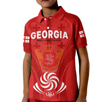 Custom Georgia Rugby Kid Polo Shirt World Cup 2023 Come On Lelos - Wonder Print Shop