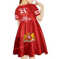 Custom Georgia Rugby Kid Short Sleeve Dress World Cup 2023 Come On Lelos - Wonder Print Shop