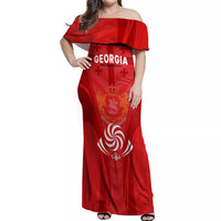 Custom Georgia Rugby Off Shoulder Maxi Dress World Cup 2023 Come On Lelos - Wonder Print Shop