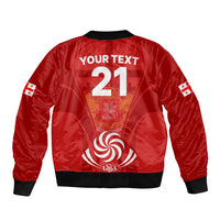 Custom Georgia Rugby Sleeve Zip Bomber Jacket World Cup 2023 Come On Lelos - Wonder Print Shop
