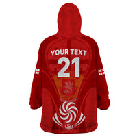 Custom Georgia Rugby Wearable Blanket Hoodie World Cup 2023 Come On Lelos - Wonder Print Shop