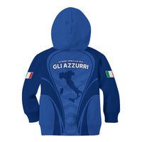 Italy Rugby Kid Hoodie World Cup 2023 Go Gli Azzurri Sporty Style - Wonder Print Shop