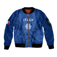 Italy Rugby Sleeve Zip Bomber Jacket World Cup 2023 Go Gli Azzurri Sporty Style - Wonder Print Shop