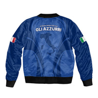 Italy Rugby Sleeve Zip Bomber Jacket World Cup 2023 Go Gli Azzurri Sporty Style - Wonder Print Shop