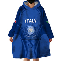 Italy Rugby Wearable Blanket Hoodie World Cup 2023 Go Gli Azzurri Sporty Style - Wonder Print Shop