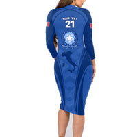 Custom Italy Rugby Family Matching Long Sleeve Bodycon Dress and Hawaiian Shirt World Cup 2023 Go Gli Azzurri Sporty Style LT9 - Wonder Print Shop