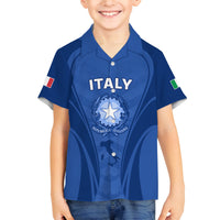 Custom Italy Rugby Family Matching Short Sleeve Bodycon Dress and Hawaiian Shirt World Cup 2023 Go Gli Azzurri Sporty Style - Wonder Print Shop