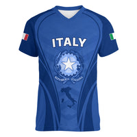 Custom Italy Rugby Women V Neck T Shirt World Cup 2023 Go Gli Azzurri Sporty Style - Wonder Print Shop
