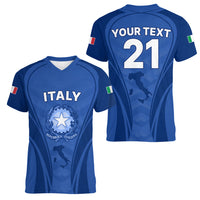 Custom Italy Rugby Women V Neck T Shirt World Cup 2023 Go Gli Azzurri Sporty Style - Wonder Print Shop
