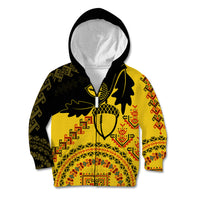 Personalised Romania Oaks Rugby Kid Hoodie Romanian Pattern With Embroidery Motif - Wonder Print Shop