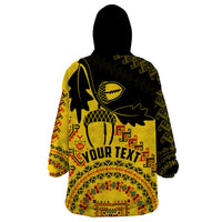 Personalised Romania Oaks Rugby Wearable Blanket Hoodie Romanian Pattern With Embroidery Motif - Wonder Print Shop