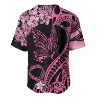 Personalised Polynesian Floral Butterfly Baseball Jersey Breast Cancer Pink Ribbon LT9 - Wonder Print Shop
