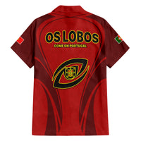 Portugal Rugby Family Matching Short Sleeve Bodycon Dress and Hawaiian Shirt The Wolves World Cup 2023 Go Os Lobos - Wonder Print Shop
