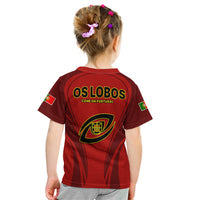 Portugal Rugby Kid T Shirt The Wolves World Cup 2023 Go Os Lobos - Wonder Print Shop