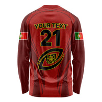 Custom Portugal Rugby Long Sleeve Shirt The Wolves World Cup 2023 Go Os Lobos - Wonder Print Shop