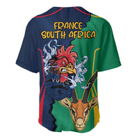 France South Africa Rugby Baseball Jersey Springboks and Gallic Rooster World Cup 2023 LT9 - Wonder Print Shop