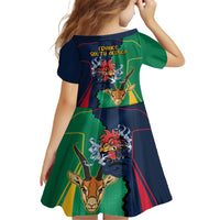 France South Africa Rugby Family Matching Puletasi Dress and Hawaiian Shirt Springboks and Gallic Rooster World Cup 2023 - Wonder Print Shop