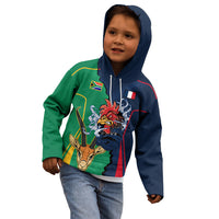 France South Africa Rugby Kid Hoodie Springboks and Gallic Rooster World Cup 2023 - Wonder Print Shop