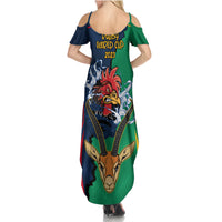 France South Africa Rugby Summer Maxi Dress Springboks and Gallic Rooster World Cup 2023 - Wonder Print Shop