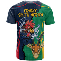 France South Africa Rugby T Shirt Springboks and Gallic Rooster World Cup 2023 - Wonder Print Shop
