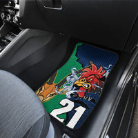 Custom France South Africa Rugby Car Mats Springboks and Gallic Rooster World Cup 2023 LT9 - Wonder Print Shop